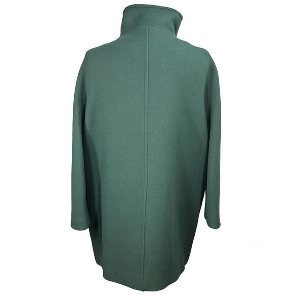 J. Crew Italian Stadium Cloth By Nello Gori, Green Wool Coat Size 16 - Picture 5 of 11